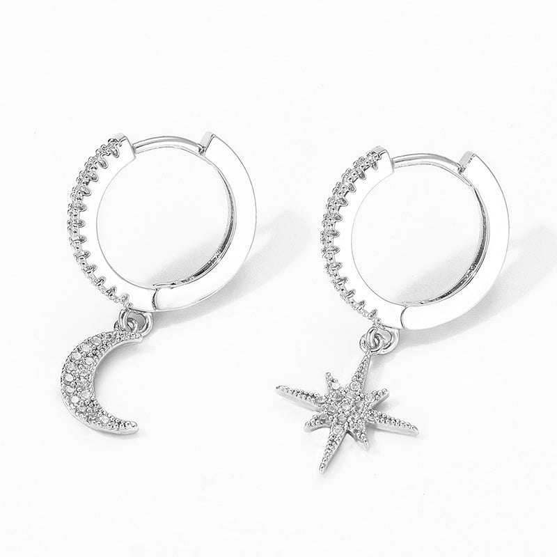 Moon Asymmetric Earrings