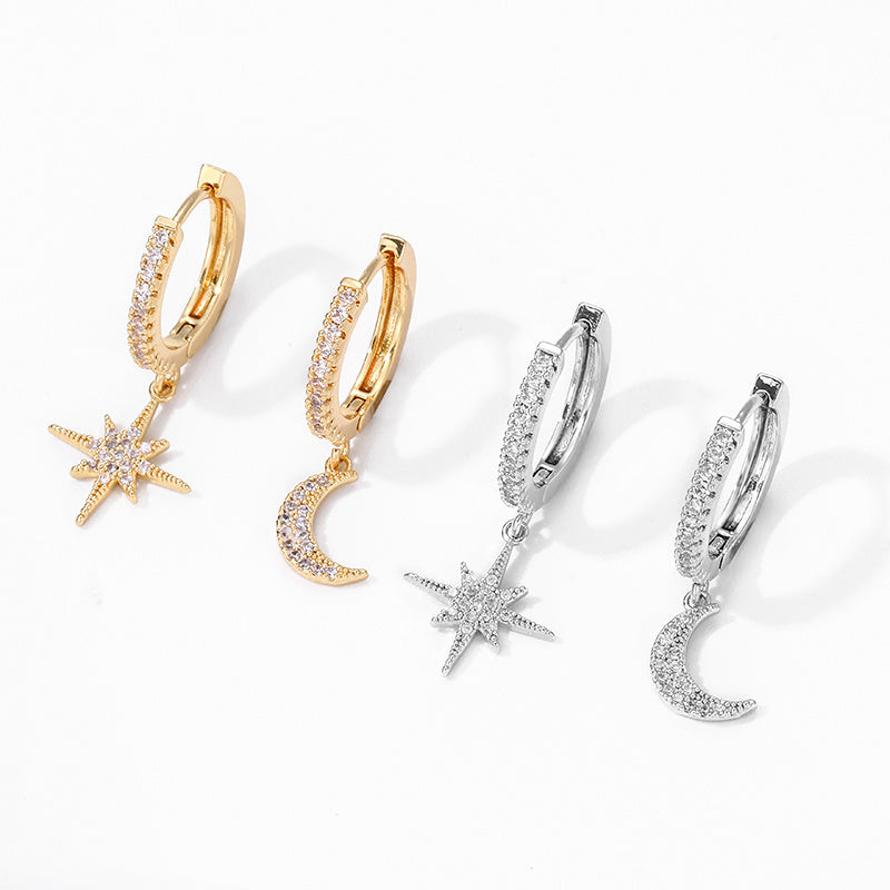 Moon Asymmetric Earrings