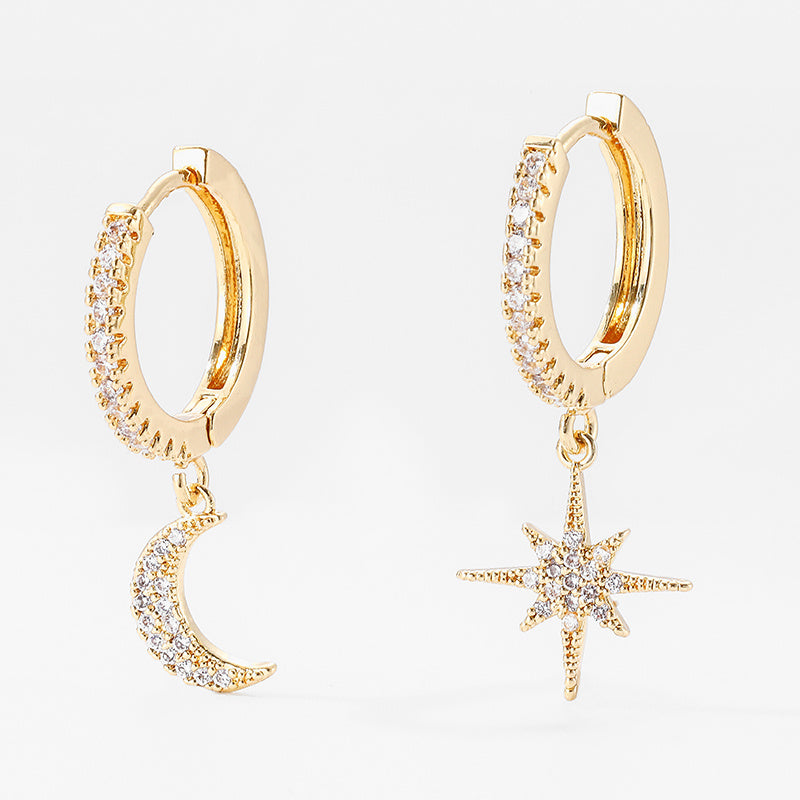 Moon Asymmetric Earrings