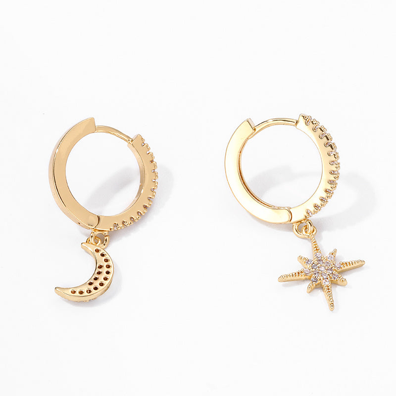Moon Asymmetric Earrings