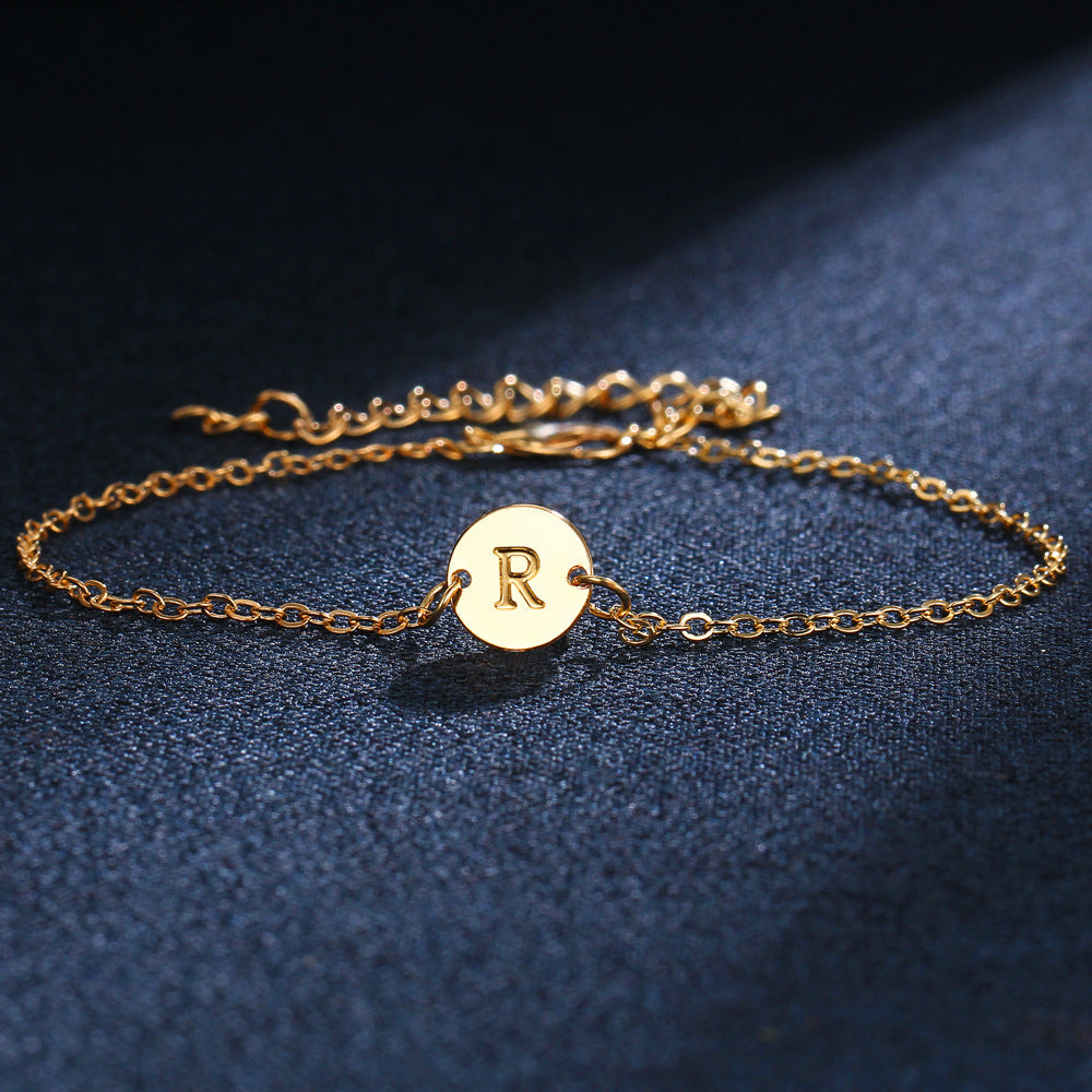 Adjustable Gold Alloy Letter Bracelets