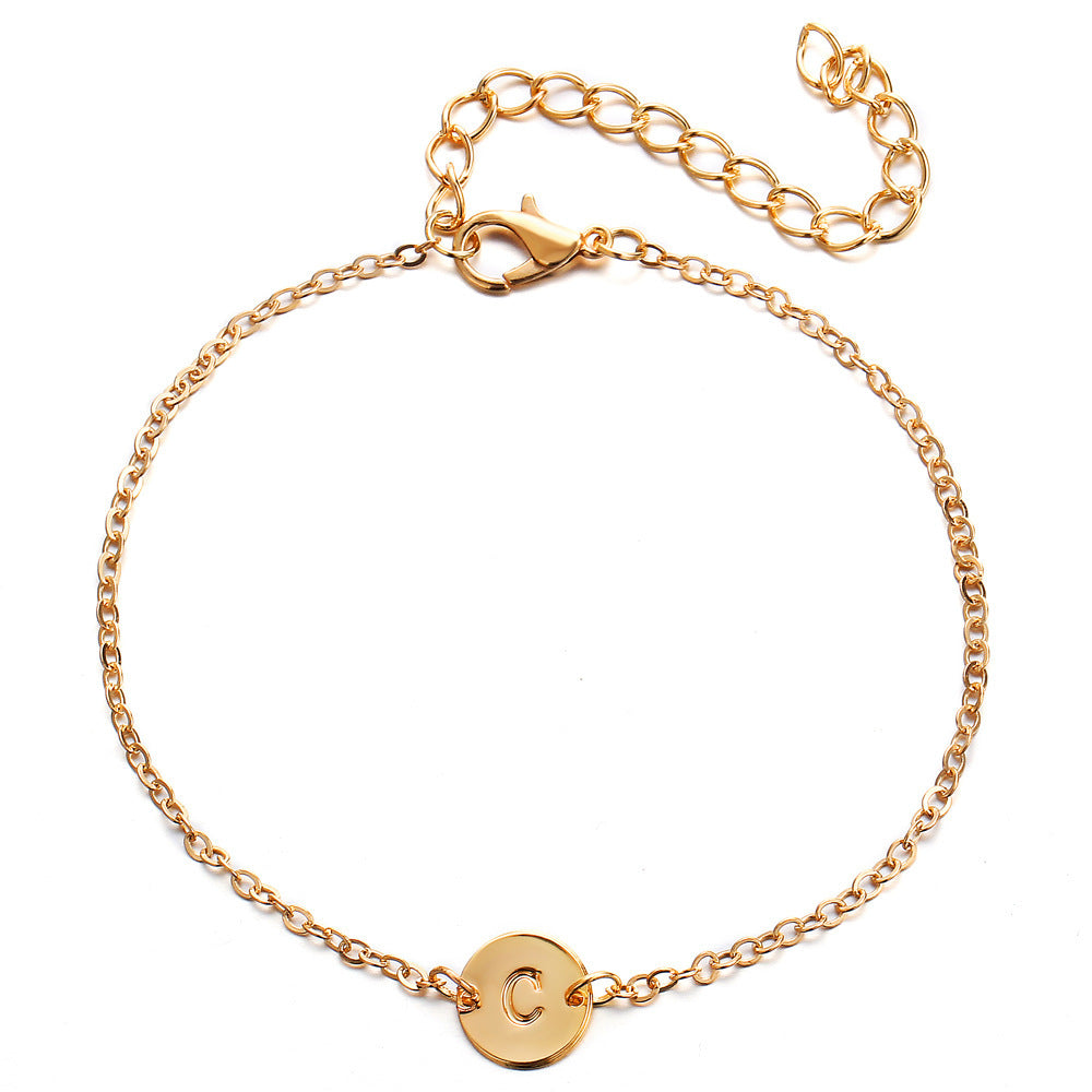Adjustable Gold Alloy Letter Bracelets