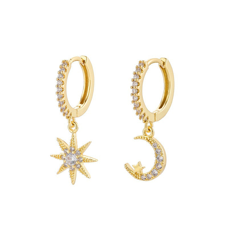 Moon Asymmetric Earrings