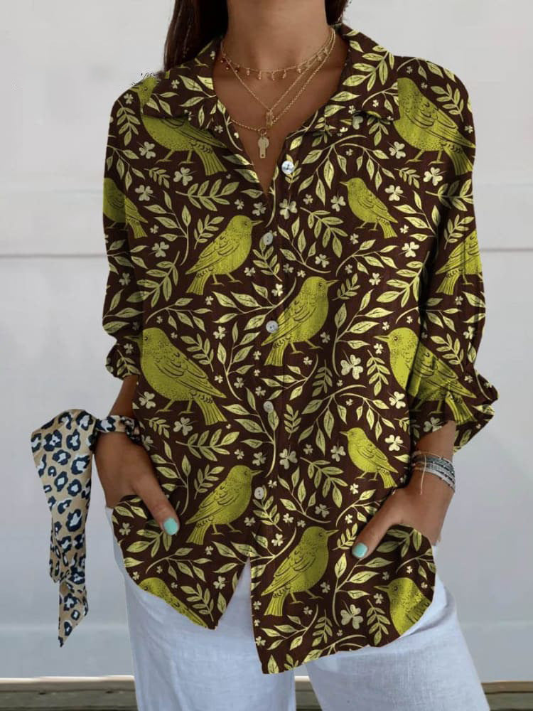 Flowers Print Long Sleeve Shirt