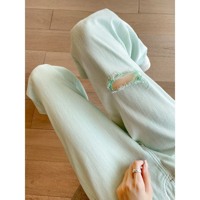 Ripped Wide-leg Jeans