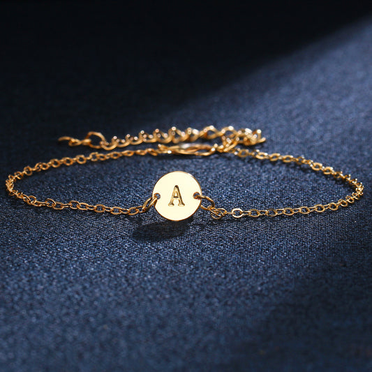 Adjustable Gold Alloy Letter Bracelets