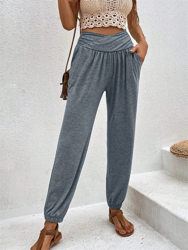 Loose Pocket High Waist Trousers
