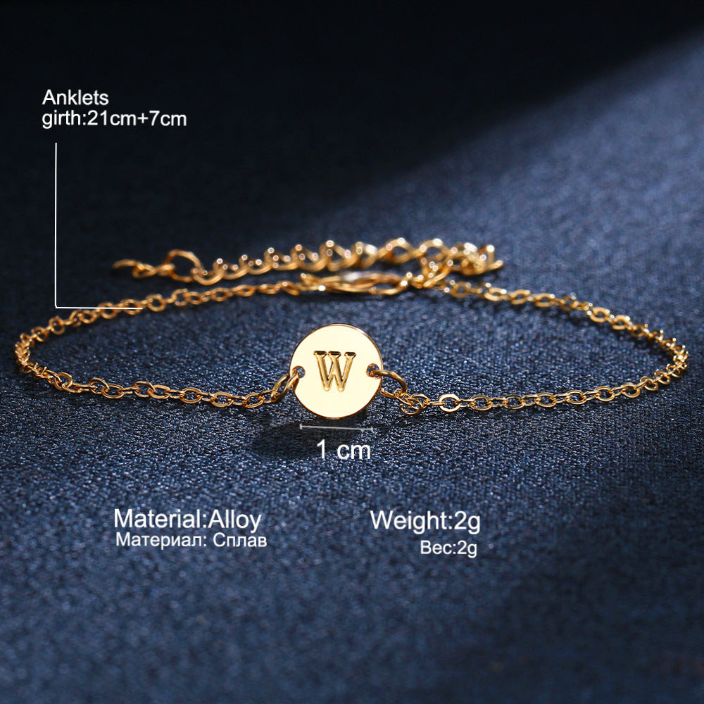 Adjustable Gold Alloy Letter Bracelets