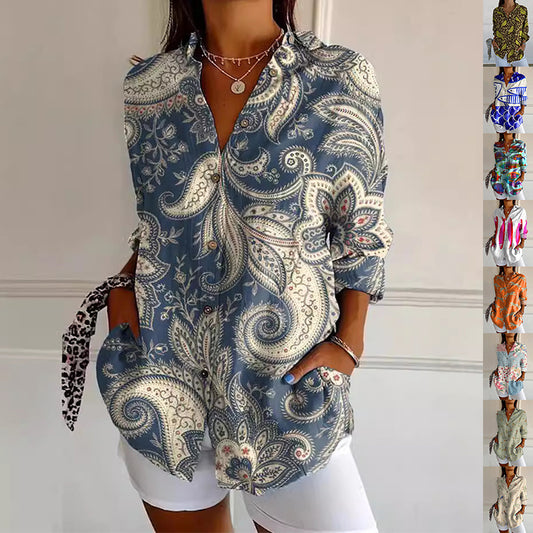 Flowers Print Long Sleeve Shirt