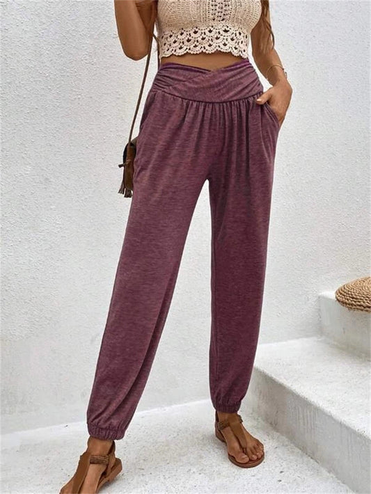 Loose Pocket High Waist Trousers