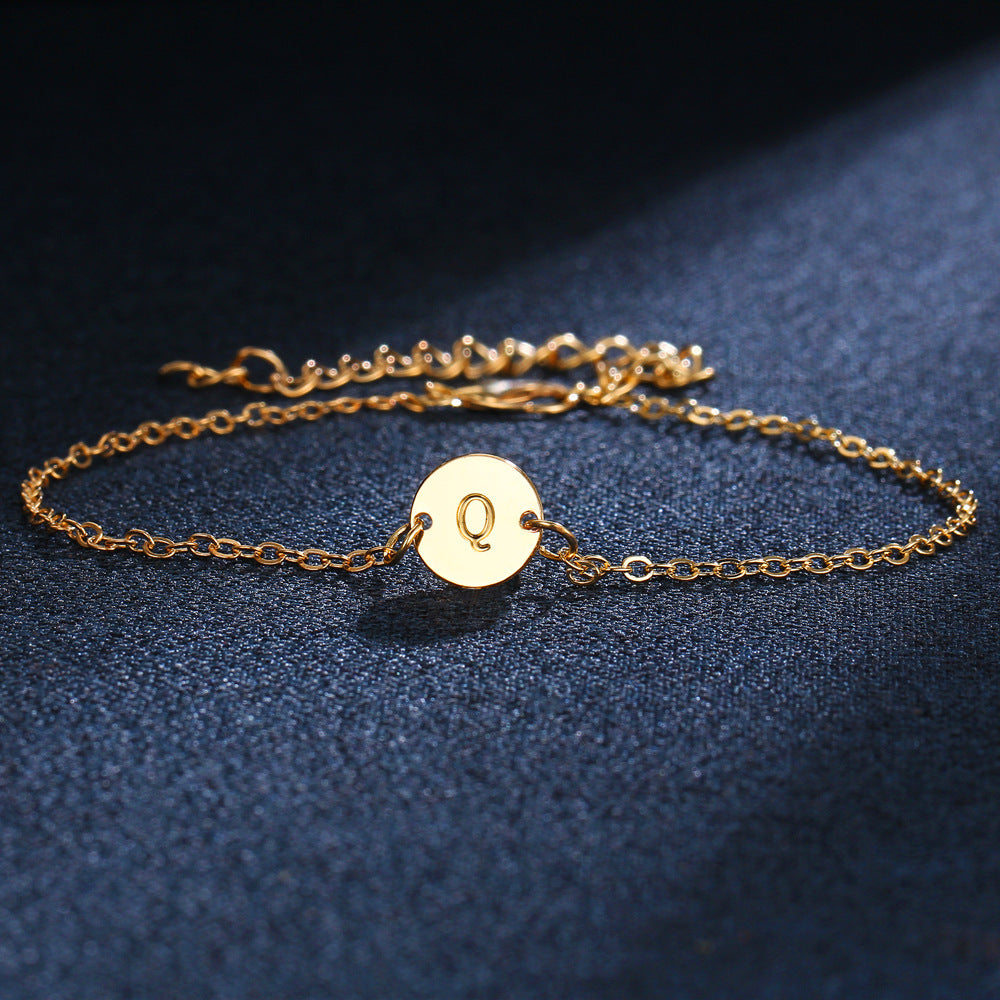 Adjustable Gold Alloy Letter Bracelets
