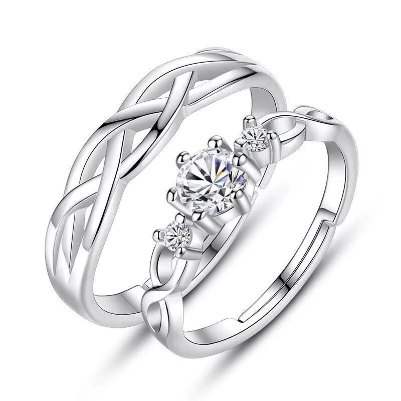 Simple Diamond-studded Couple Rings