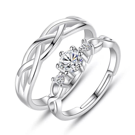 Simple Diamond-studded Couple Rings