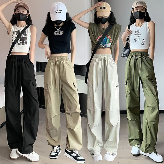 High Waist Slimming Draping Ankle-tied Trousers