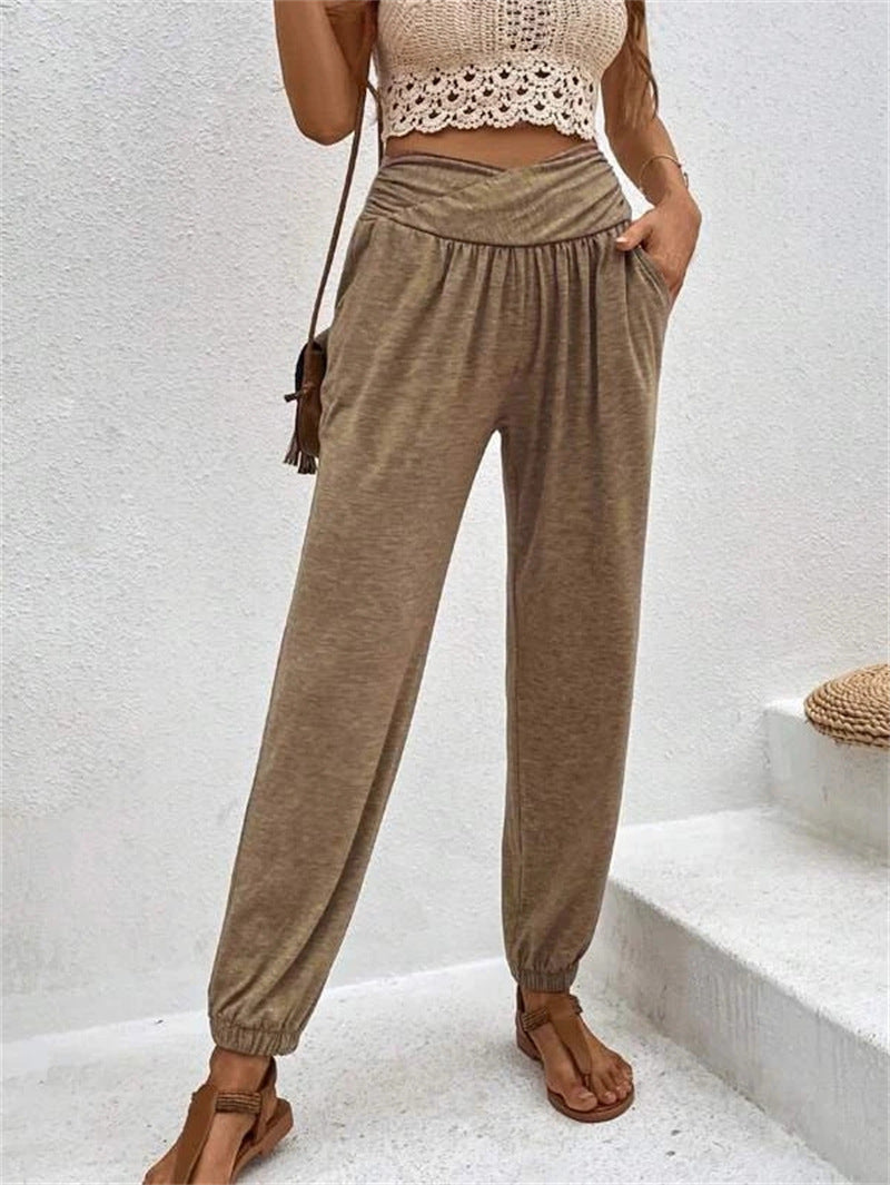 Loose Pocket High Waist Trousers