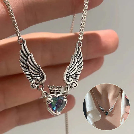 Vintage Gothic Heart Crown Pendant