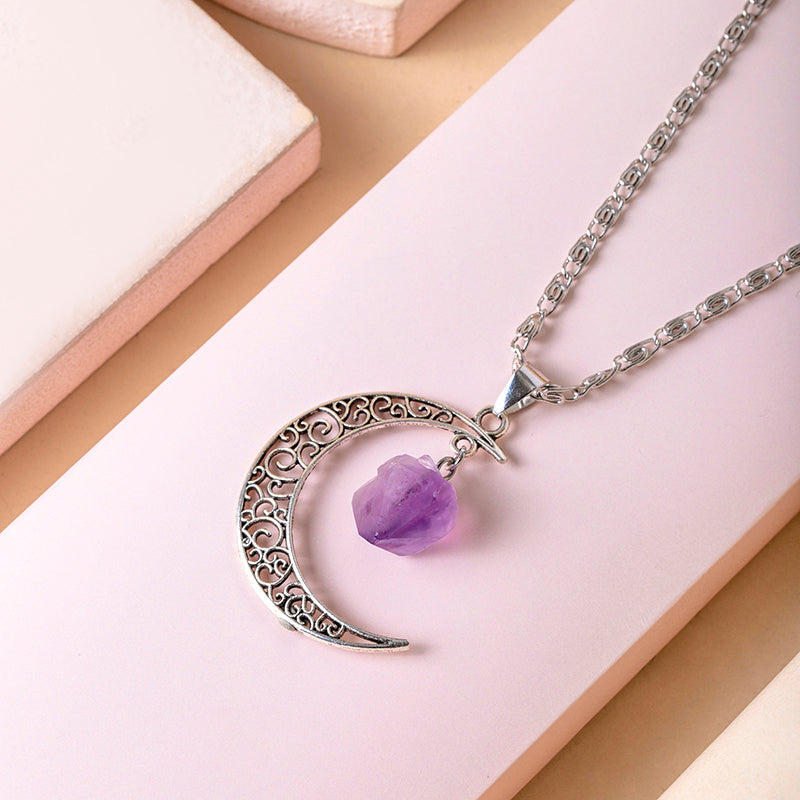 Vintage Purple Moon Necklaces