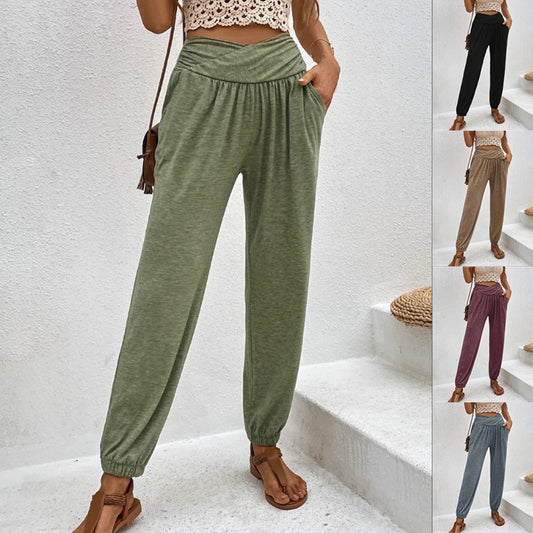 Loose Pocket High Waist Trousers